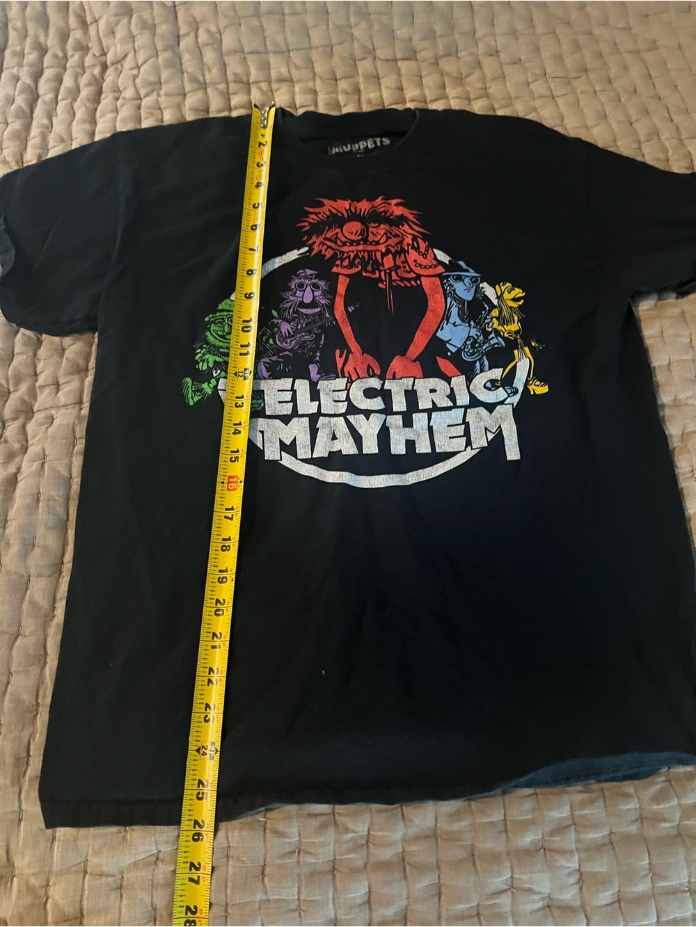 Disney The Muppets Electric Mayhem Black Graphic Short Sleeve Tee - M